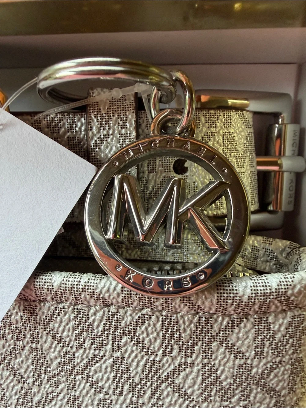 Michael Kors Metallic Silver Logo Belt Bag
